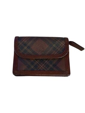 Polo by Ralph Lauren Vintage Stewart Tartan Plaid Leather Mini Compact Wallet